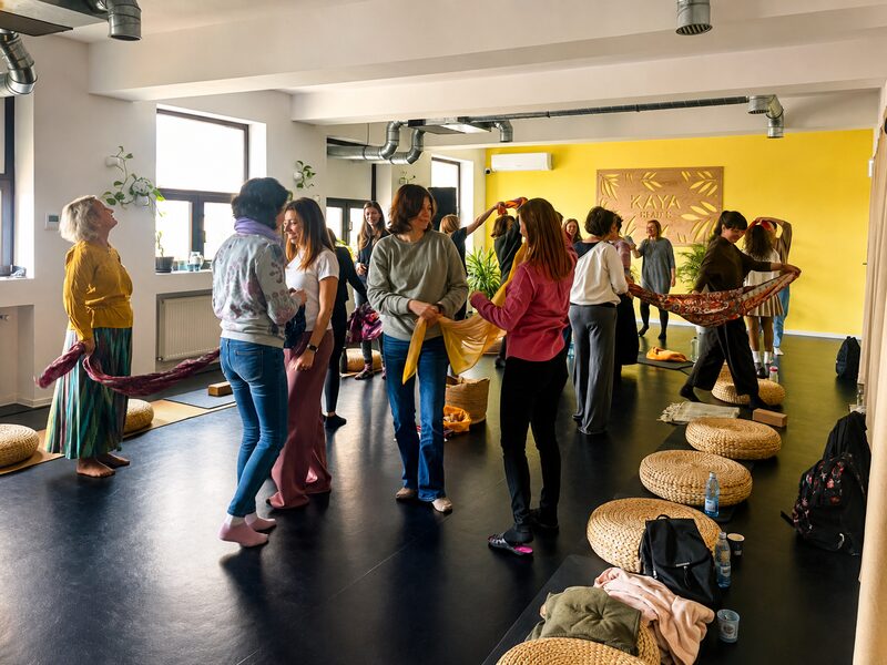 Women taking part in a group movement exercise