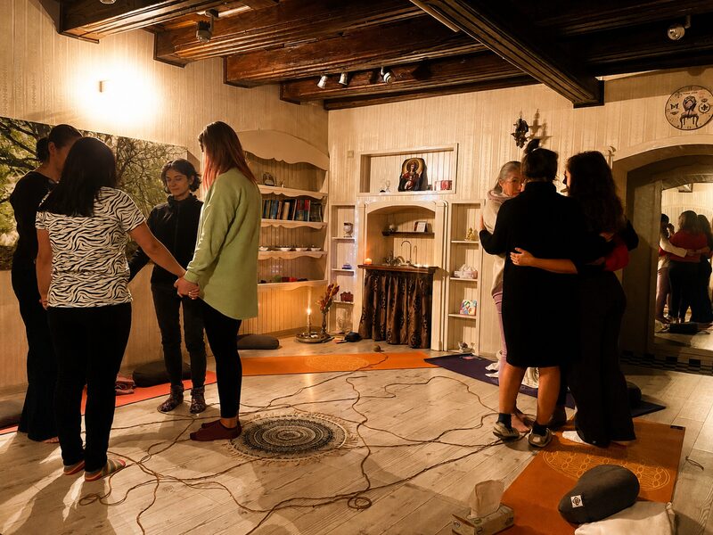 Participants in a relational group exercise